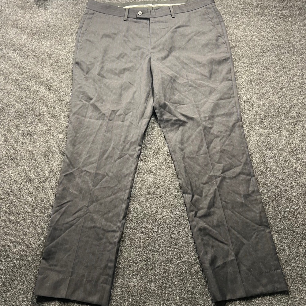 Versace Classic Mens Pinstripe Wool Dress Pants Grey Blue Size IT 56 US 40 2641
